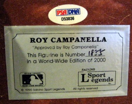 1990 ROY CAMPANELLA SIGNED SALVINO STATUE w/BOX & COA