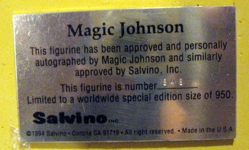 1994 MAGIC JOHNSON SIGNED SALVINO STATUE w/BOX & COA