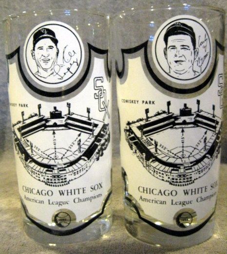 1959 CHICAGO WHITE SOX A.L. CHAMPS PLAYER GLASSES - COMPLETE SET OF 12- RARE!