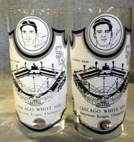 1959 CHICAGO WHITE SOX A.L. CHAMPS PLAYER GLASSES - COMPLETE SET OF 12- RARE!