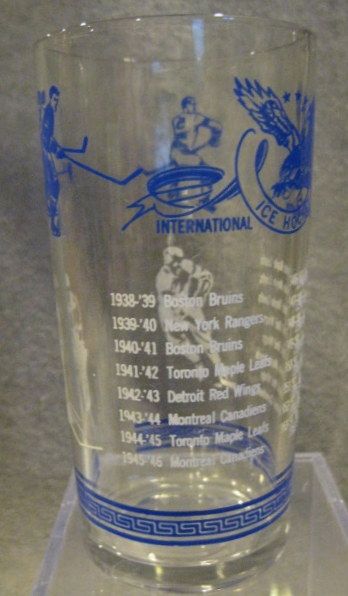 1954 NHL CHAMPIONS GLASS- LISTS PAST STANLEY CUP WINNERS