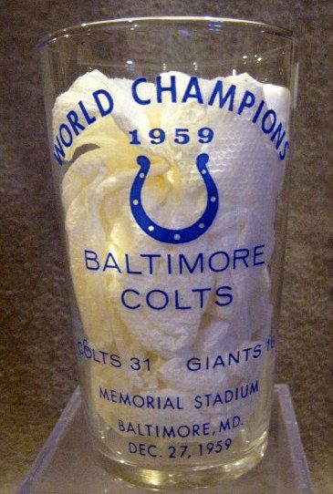 1959 BALTIMORE COLTS WORLD CHAMPIONS GLASS