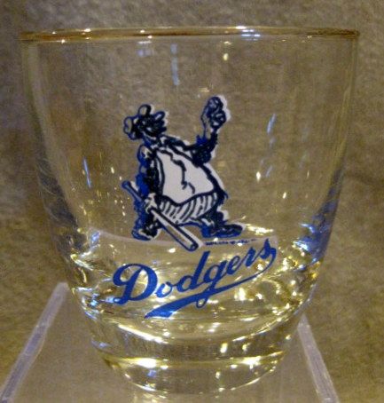 50's BROOKLYN DODGERS OLD FASHIONED STYLE GLASS