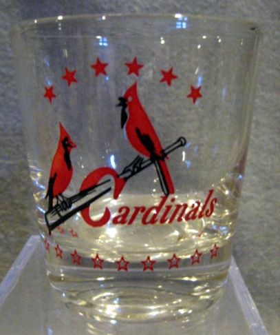 50's ST. LOUIS CARDINALS LOW BALL STYLE GLASS