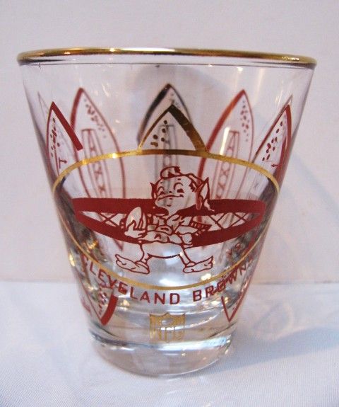 60's CLEVELAND BROWNS HEDY FOOTBALL GLASS