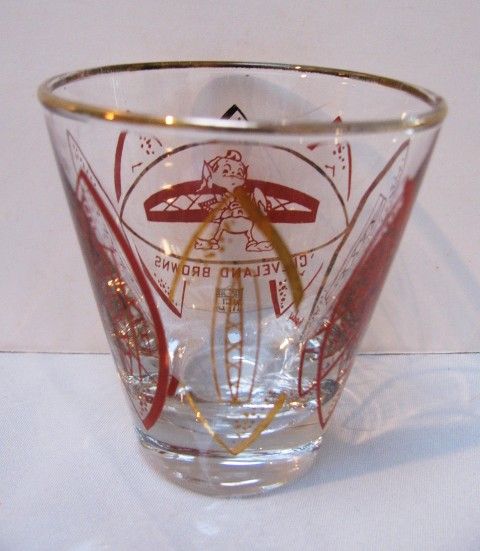 60's CLEVELAND BROWNS HEDY FOOTBALL GLASS