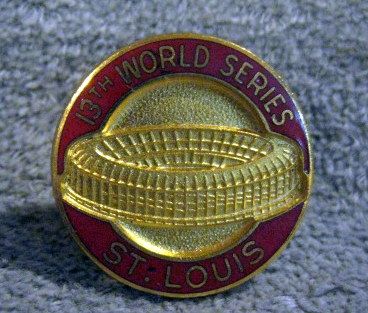 1982 WORLD SERIES PRESS PIN AT ST. LOUIS CARDINALS