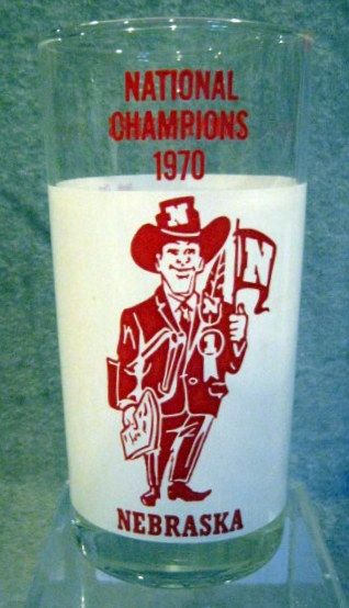 1970 NEBRASKA CORNHUSKERS NATIONAL CHAMPIONS GLASS