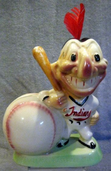 VINTAGE 50's CLEVELAND INDIANS CHIEF WAHOO MASCOT BANK