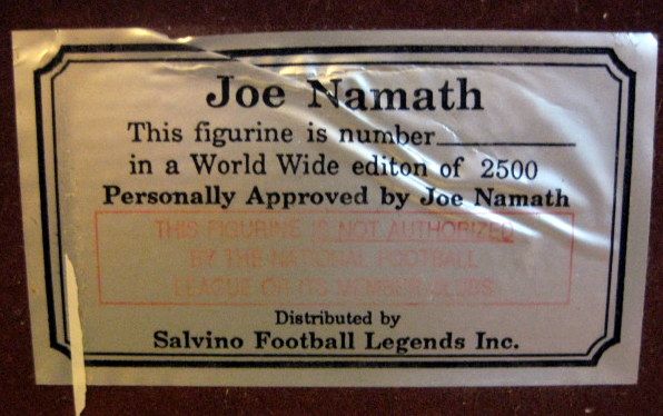 JOE NAMATH SIGNED SALVINO STATUE