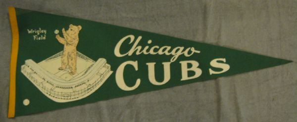 50's CHICAGO CUBS WRIGLEY FIELD PENNANT