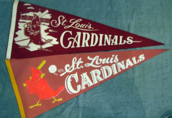 VINTAGE LOT OF 2 ST. LOUIS CARDINALS PENNANTS