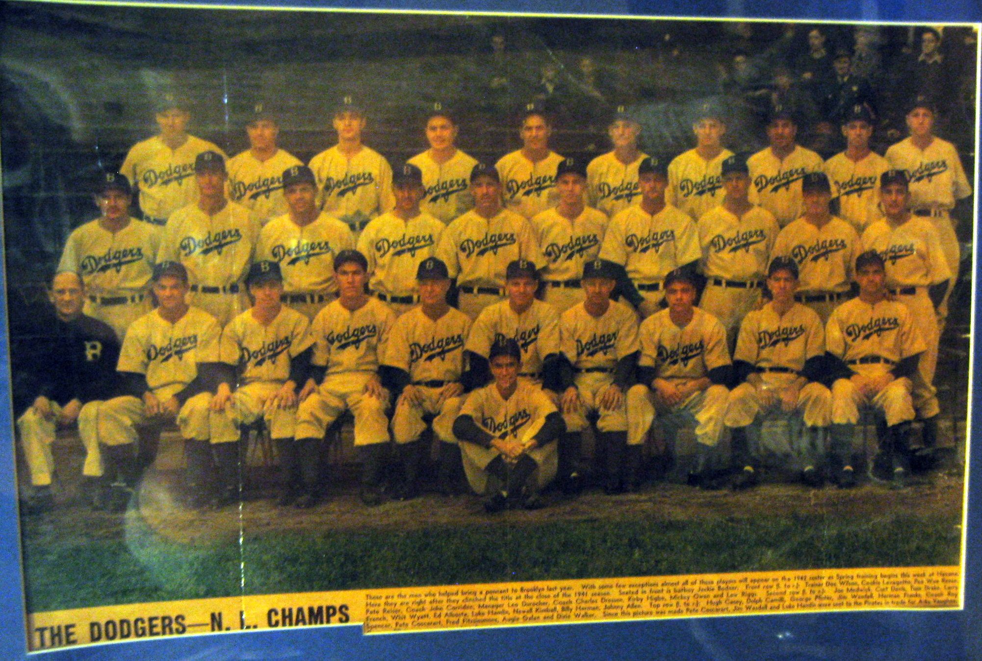 Lot - 1941 BROOKLYN DODGERS TEAM SIGNED PHOTOGRAPH