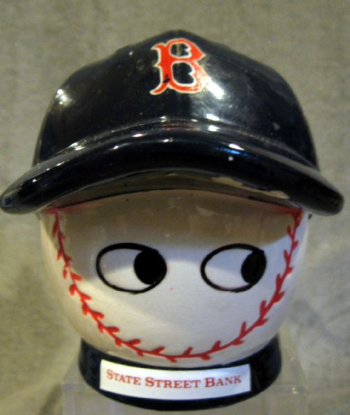 VINTAGE BOSTON RED SOX BASEBALL CAP BANK w/BOX