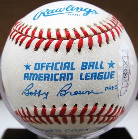 HANK AARON & AL DOWNING SIGNED 715 HR BASEBALL w/JSA LOA