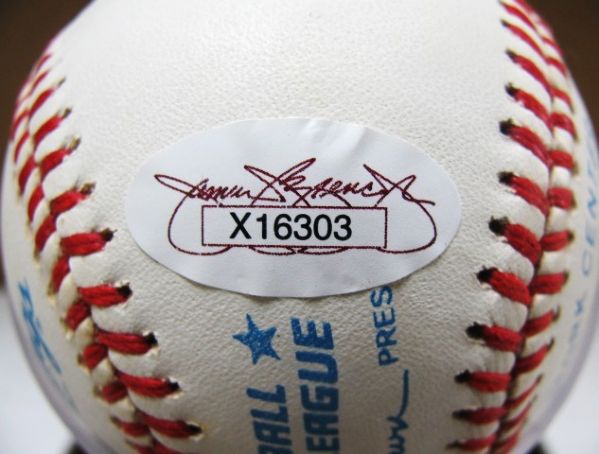 HANK AARON & AL DOWNING SIGNED 715 HR BASEBALL w/JSA LOA