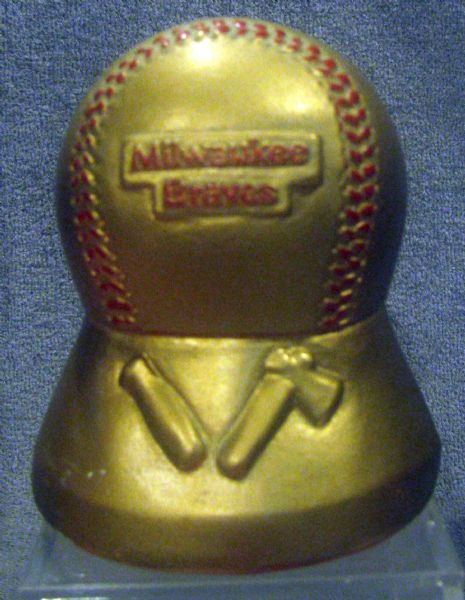 50's MILWAUKEE BRAVES BASEBALL PAPERWEIGHT