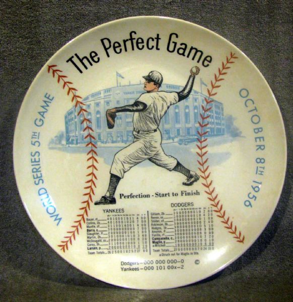 1956 DON LARSEN PERFECT GAME PLATE