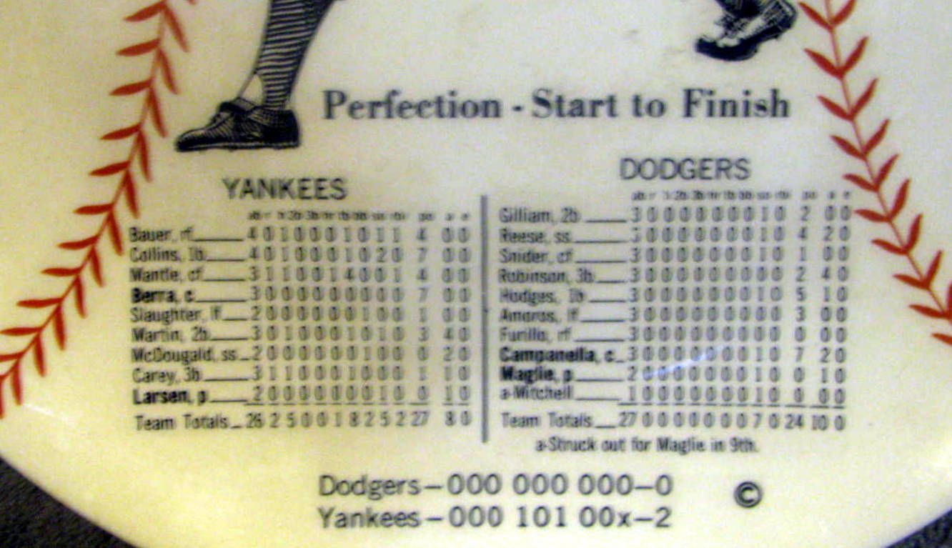 Lot Detail 1956 Don Larsen Perfect Game Plate