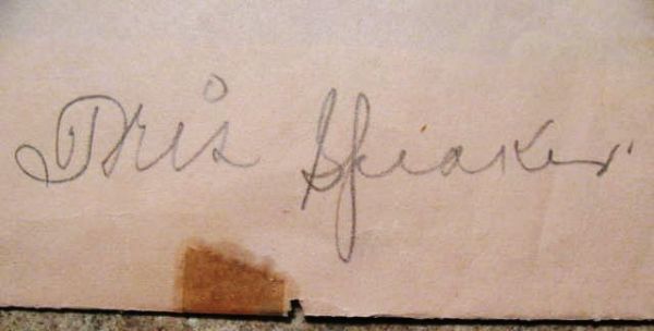 TRIS SPEAKER SIGNED CUT w/JSA LOA