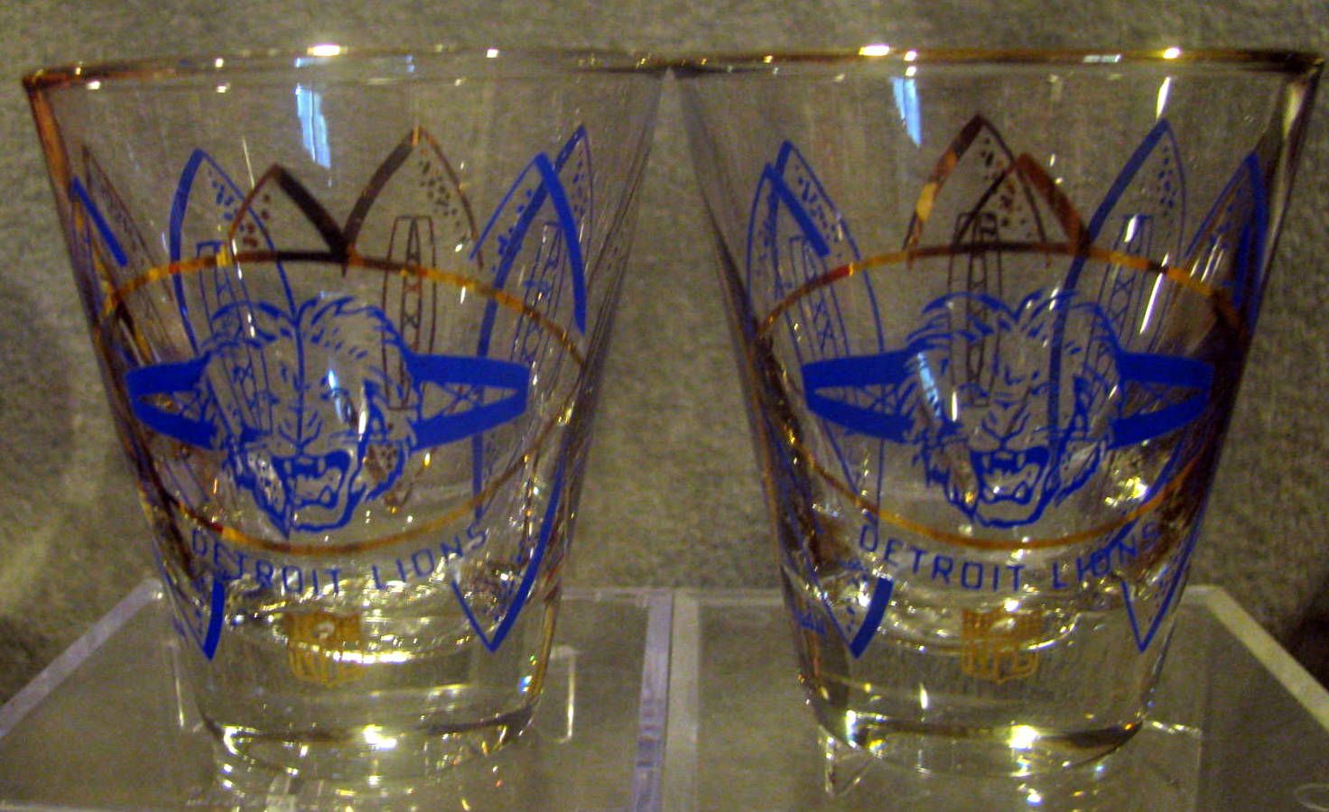 Lot Detail VINTAGE 60's DETROIT LIONS "HEDY" SHOT GLASSES (2)