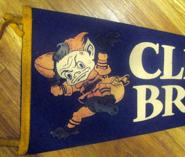 VINTAGE 50's CLEVELAND BROWNS PENNANT