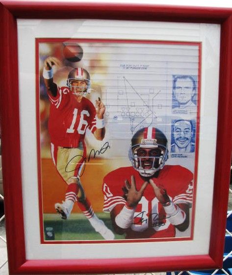 JOE MONTANA & JERRY RICE #80 SIGNED PHOTO w/JSA COA