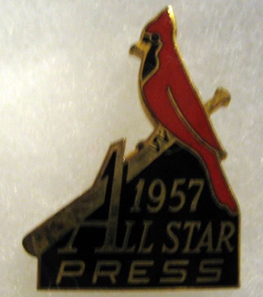 1957 ALL-STAR GAME PRESS PIN @SPORTSMAN PARK -ST. LOUIS CARDINALS