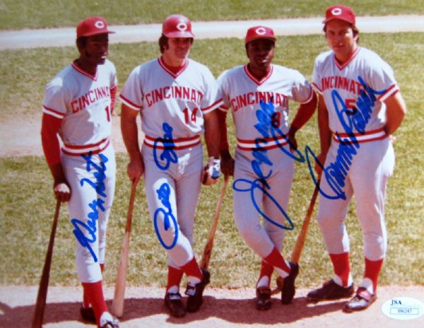 BIG RED MACHINE SIGNED PHOTO - BENCH, MORGAN, ROSE & FOSTER w/JSA COA