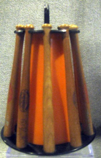 50's LOUISVILLE SLUGGER BAT RACK BANK w/WOODEN BATS