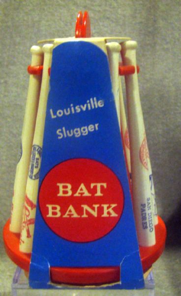 60's LOUISVILLE SLUGGER BAT RACK BANK - NATIONAL LEAGUE