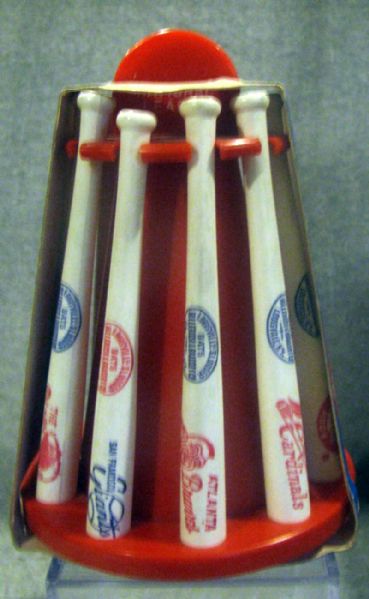 60's LOUISVILLE SLUGGER BAT RACK BANK - NATIONAL LEAGUE