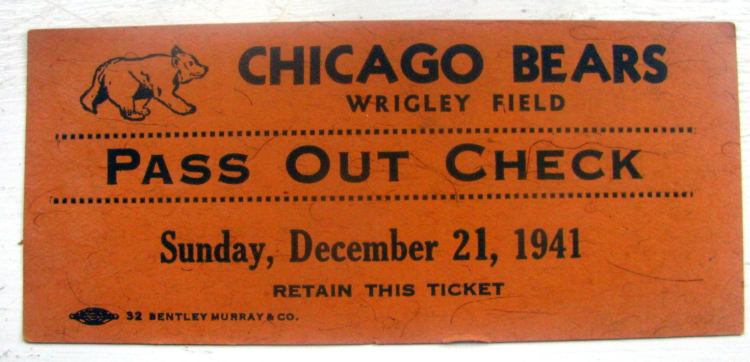 Lot Detail - 1941 NFL CHAMPIONSHIP GAME TICKET - CHICACO BEARS VS N.Y.  GIANTS