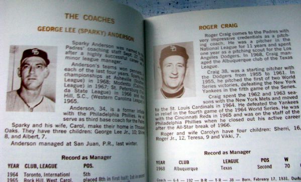 1969 SAN DIEGO PADRES MEDIA GUIDE - 1st YEAR!