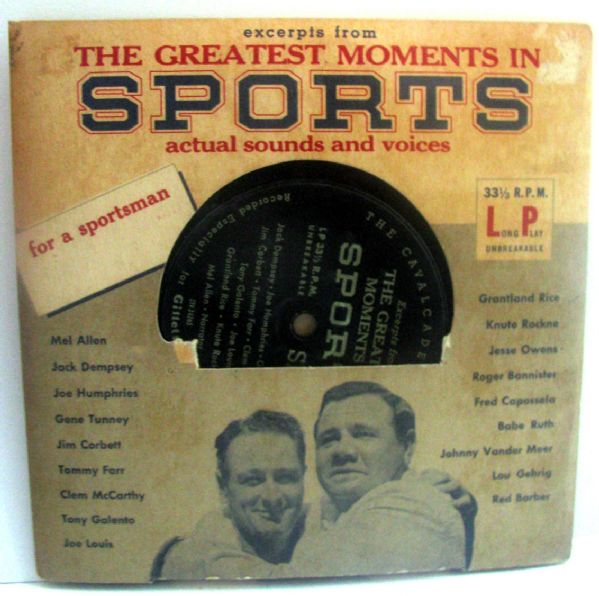 VINTAGE THE GREATEST MOMENTS IN SPORTS RECORD w/RUTH & GEHRIG