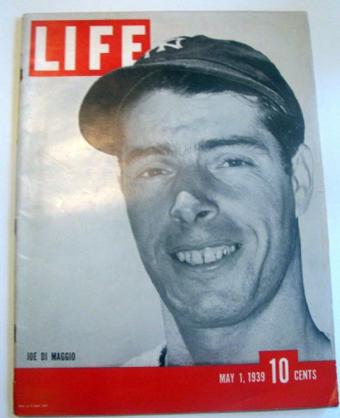 1939 LIFE MAGAZINE w/ JOE DIMAGGIO COVER