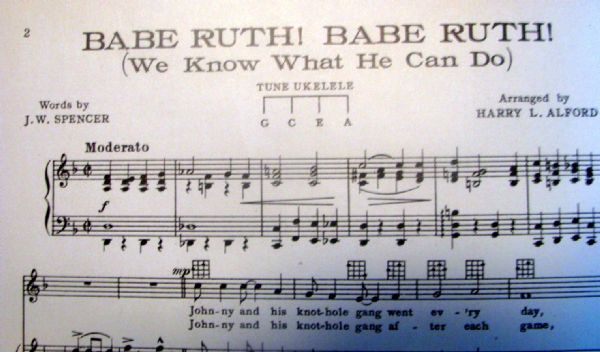 VINTAGE 1928 BABE RUTH SHEET MUSIC