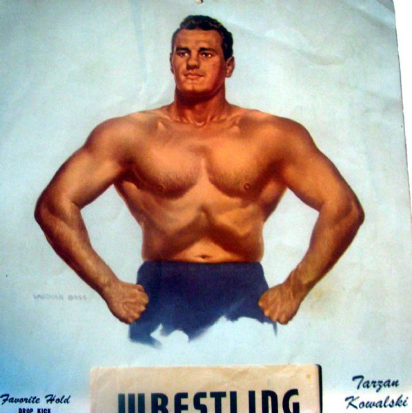 VINTAGE 1954 WRESTLING STARS CALENDAR - MUST SEE!