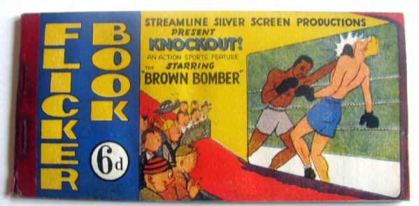 VINTAGE 1938 JOE LOUIS BROWN BOMBER FLICKER BOOK - RARE!