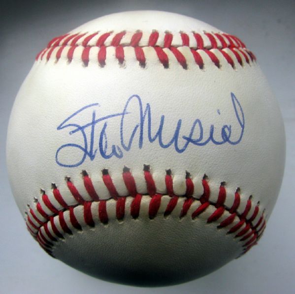 STAN MUSIAL SIGNED ONL BASEBALL w/JSA COA