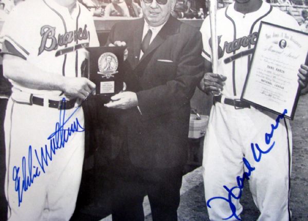 HANK AARON / EDDIE MATHEWS SIGNED PHOTO w/JSA COA