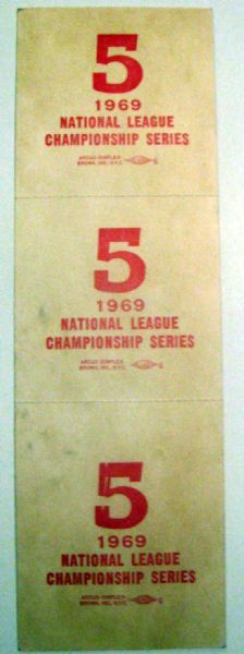 1969 NLCS TICKET STUB - METS VS BRAVES + BONUS