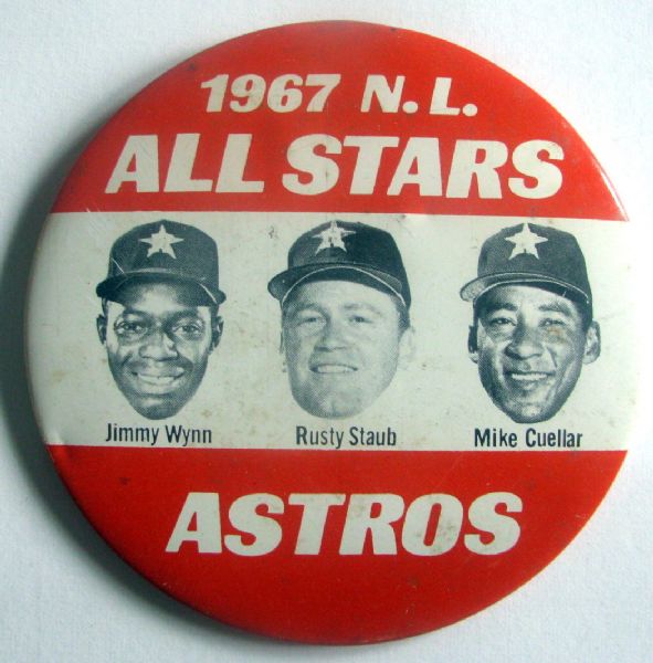 1967 HOUSTON ASTROS ALL-STAR PIN w/ PLAYERS