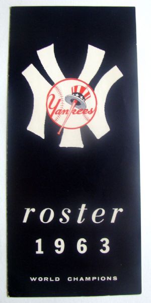 1963 NEW YORK YANKEES ROSTER BOOKLET