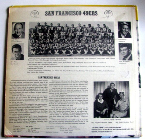 1970 SAN FRANCISCO 49'ers RECORD ALBUM