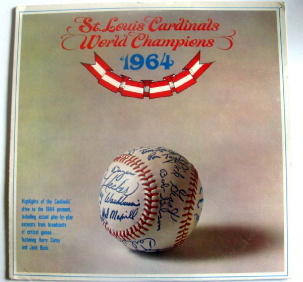 1964 ST. LOUIS CARDINALS WORLD CHAMPIONS RECORD ALBUM