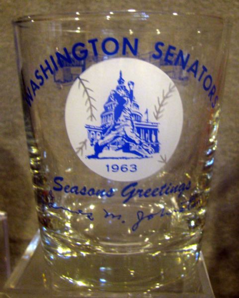 1963 WASHINGTON SENATORS SEASONS GREETINGS GLASS