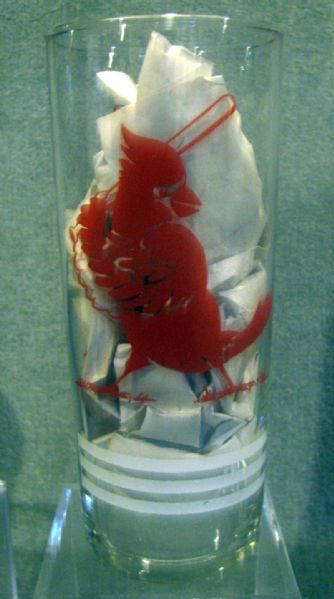 50's ST. LOUIS CARDINALS LARGE SIZED MASCOT GLASS