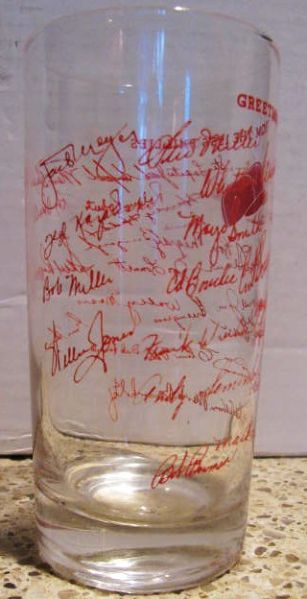 1956 PHILADELPHIA PHILLIES TEAM SIGNED GLASS 