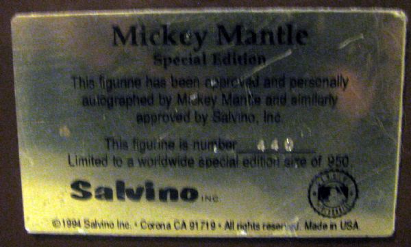 1994 MICKEY MANTLE SIGNED SALVINO STATUE w/BOX